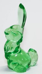 Viking Glass Clear Green Bunny Rabbit