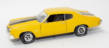 ERTL Yellow With Black Stripes 1970 Chevy Chevelle 1/18 Scale