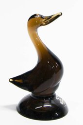 1960s Viking Glass Brown Amber Duck