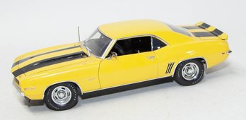 Die Cast Promotions Yellow With Black Stripes 1969 Chevy Camaro 1/18 Scale With Box