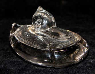 Duncan Miller Clear Floating Duck Lidded Preserves Dish