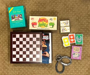 Game Lot Includes Jenga And Apples To Apples