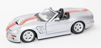 1999 Bburago Shelby Series 1 Silver With Red Stripe Shelby Cobra 1/18 Scale