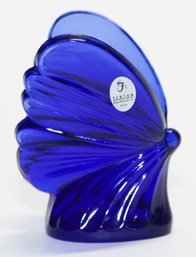 4.5' Fenton Cobalt Blue Butterfly With Box