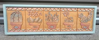 Southwest Carved Cactus Wood Wall Decor