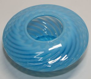 Fenton Blue Swirl Flat Shouldered Vase