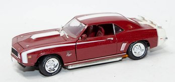 ERTL 1969 Maroon With White Stripes Chevy Camaro SS Motion 1/18 Scale With Box