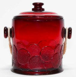 Fenton Ruby Red Coin Dot Ice Bucket