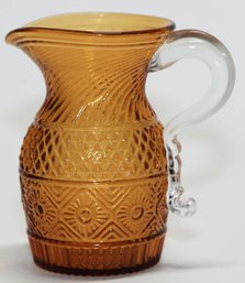 Imperial Glass By Lenox Diamond & Sunburst Amber Pitcher