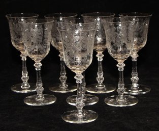 Heisey Glass Orchid Pattern Port Glasses (8)