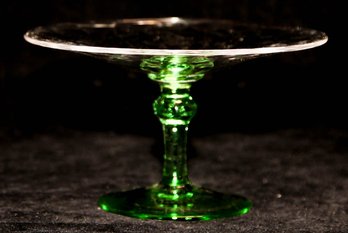 Heisey Green Diamond Optic Compote