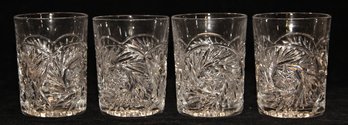 Heisey Cut Glass Pinwheel And Fan Tumblers (4)