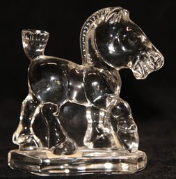 4.5' Heisey Clear Glass Sparky Plug Horse