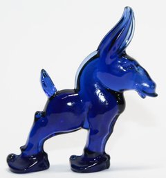 6.5' Heisey Glass Cobalt Blue Donkey