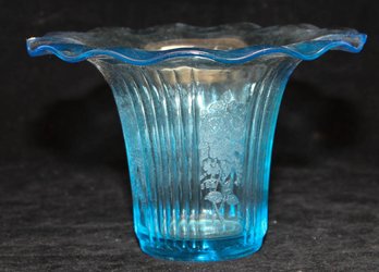 Hocking Glass Mayfair Blue Sweet Pea Vase