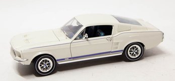 ERTL White With Blue Pin Stripe 1967 Ford Mustang GT 1/18 Scale