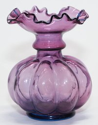 5' Fenton Mulberry Melon Vase