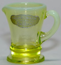 2' Fenton Yellow Opalescent Miniature Pitcher