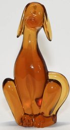 1960s Viking Glass Amber Dog Epic Line