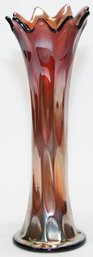 11' Fenton Marigold Carnival Thumbprint Vase