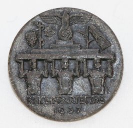 1937 WWII German Reichsparteitag Rally Badge
