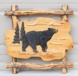 Roaming Bear Rustic Wood Art