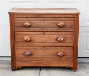 Antique Eastlake Oak 3 Drawer Dresser Stamped Kilpatrick And Brown Denver