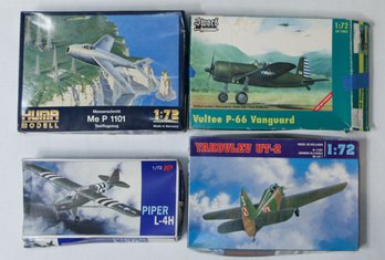 Piper L-4H, Volte P-66 Vanguard, Yakovlev UT-2 And Me P 1101 Model Kits 1:72 *AS IS*