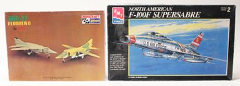 Hasegawa MiG-27 Flogger D And AMT ERTL F-100F Supersabre Model Kits 1:72 *AS IS*