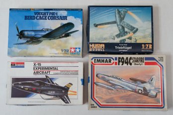 Tamiya Bird Cage Corsair, Triebflugel, Emhar F94C Starfire And Monogram X-15 Model Kits 1:72 *AS IS*