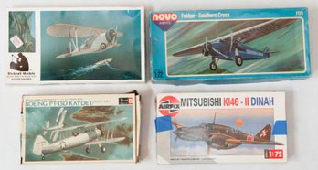 Airfix KI46-II Dinah, Boeing PT-13D Kaydet, Fokker Southern Cross And Navy FF-1 Model Kits 1:72 *AS IS*