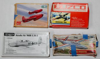 Yakovely RK-15, Buzco Morane 406, Tonga CM-170 Magister And Arado Ar 96B-1/B-5 Model Kits 1:72 *AS IS*