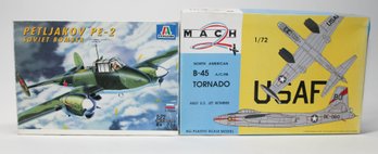 Italeri Petljakov PE-2 Soviet Bomber And Mach B-45 Tornado Model Kits 1:72 *AS IS*