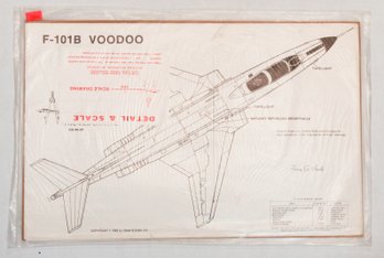 1982 Terry G. Smith Copyright Drawings F-101 B Voodoo By Detail & Scale Five View Drawings Sealed