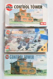 Airfix Control Tower, Airfield Control Tower And Henschel HS 123 A1 Model Kits * AS IS*