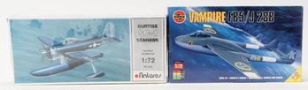 Airfix Vampire F85/J 28B And Antares Curtiss SC-1 Seahawk Model Kits 1:72m *AS IS*