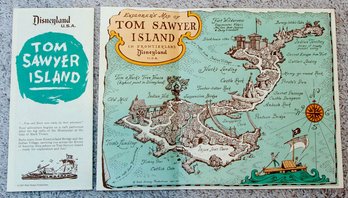 1957 Walt Disney Tom Sawyer Island Explorers Map In Frontierland