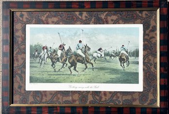 George Wright Colored Lithograph 'Getting Away With The Ball' Polo Print