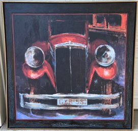 Large Red Antique Car Print On Canvas Ana Perpinya