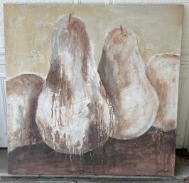Large Pears Still Life Print On Canvas