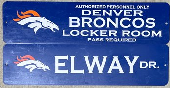 Denver Broncos Locker Room And Elway Dr Porcelain Street Signs