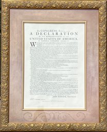 Professionally Framed Declaration Of Independence Print From The Same Printer Used July 4, 1776
