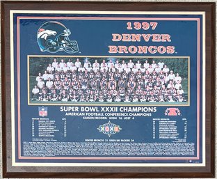 1997 Denver Broncos Team Photo Plaque Super Bowl 32 Champions
