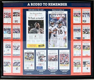 2016 Denver Broncos Sports Page Collage Super Bowl Run