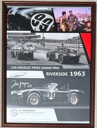 2018 Riverside Los Angeles Times Grand Prix Riverside 1963 Autographed Poster Shelby American