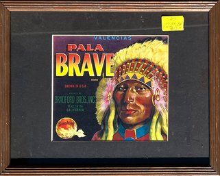 Pala Brave Sunkist Crate Label Framed