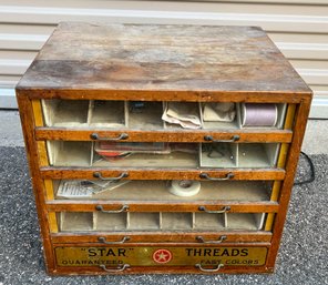 Early 20th Century Star Threads Spool Cabinet