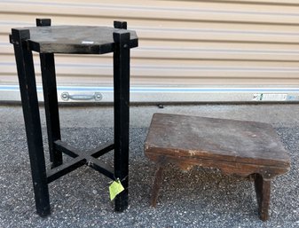 Small Wooden Tables And Stool