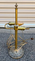 Decorative Brass Lamp With Metal Base