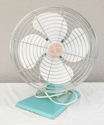 1950s Superior Electric Turquoise Table Top Fan
